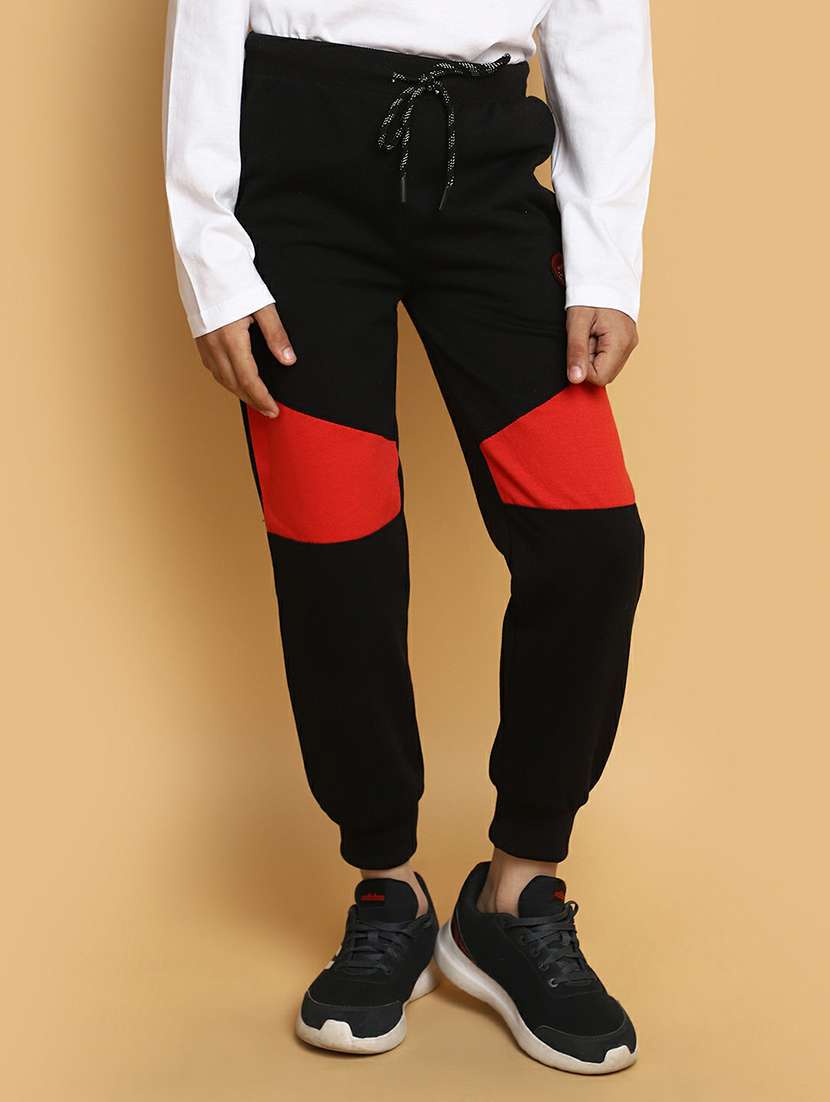 boys color block casual joggers
