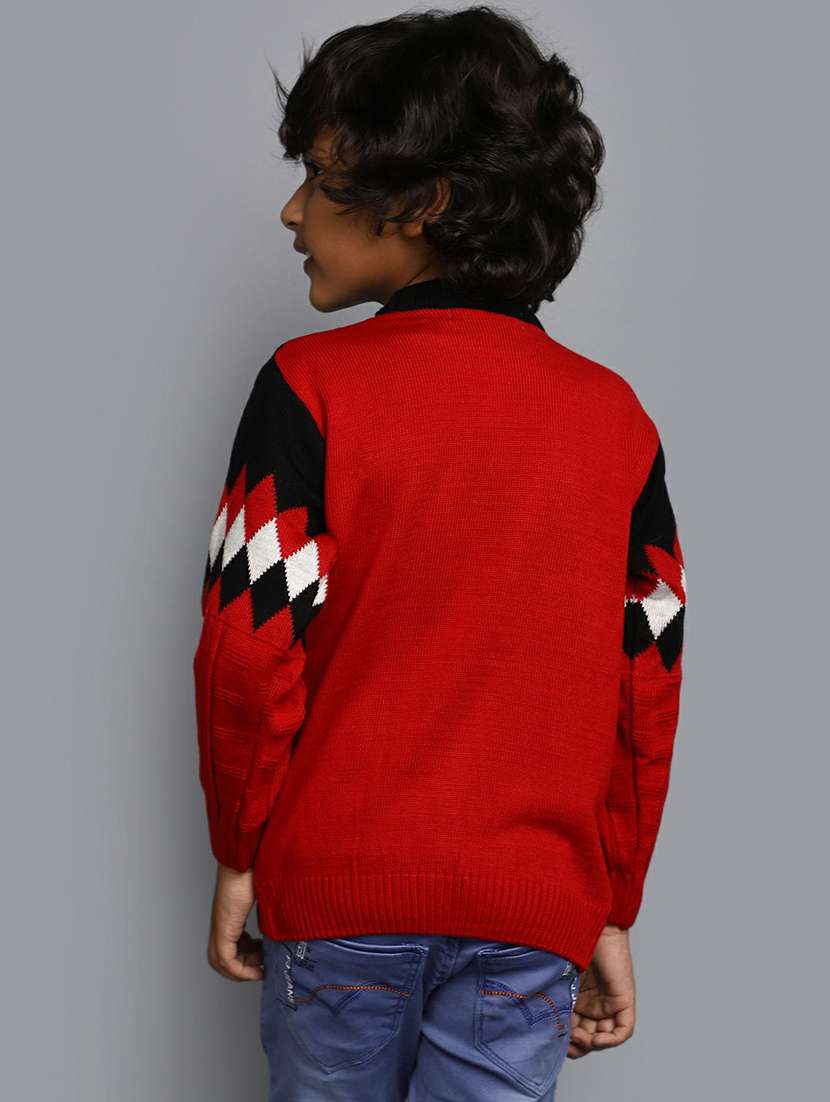 boys round neck printed sweater - 20595694 -  Standard Image - 2