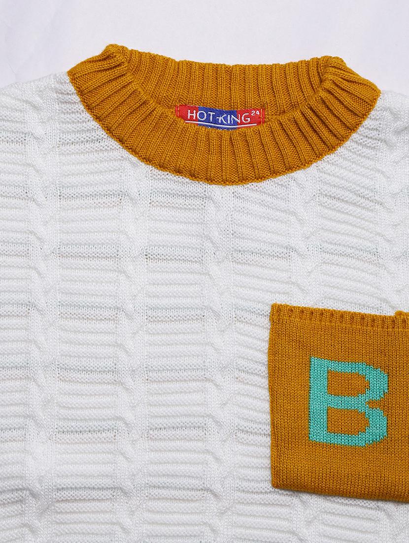 kids white detailed knitted sweater - 20595701 - Standard Image - 2
