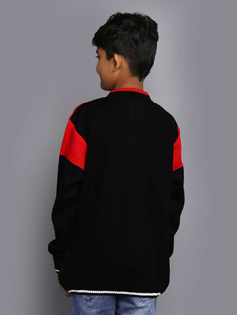 boys self design long sleeve sweater - 20595702 -  Standard Image - 2