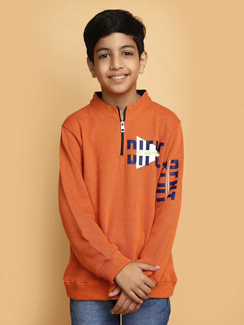 boys orange acrylic sweater