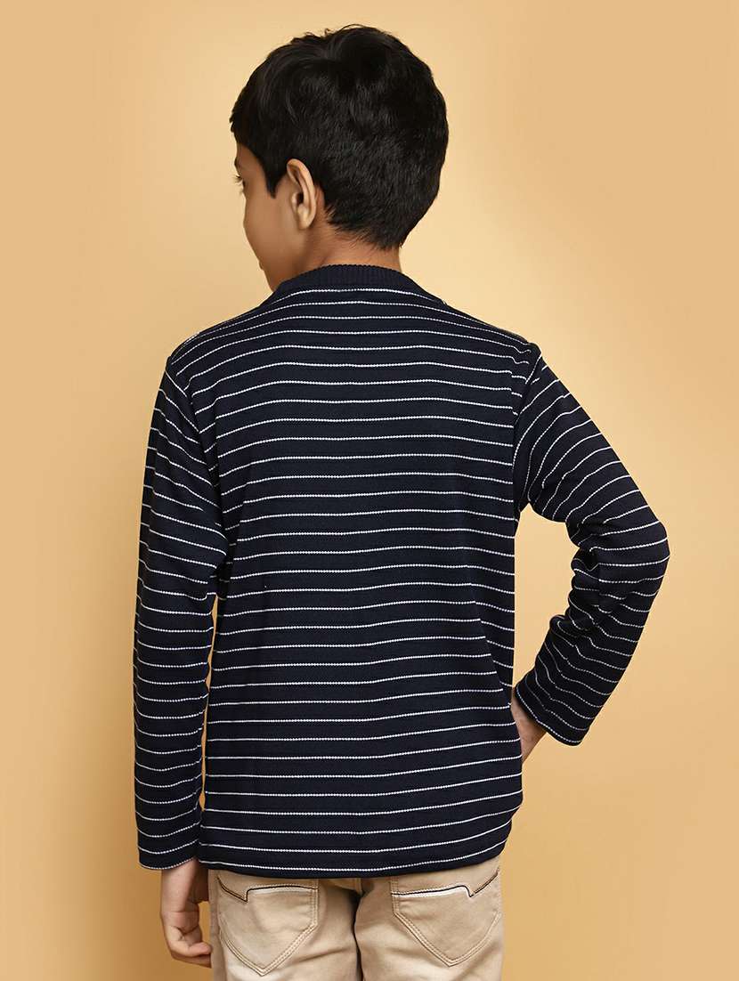 boys navy & white striped sweater - 20595722 - Standard Image - 2