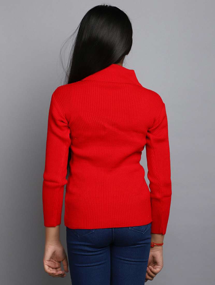 girls red turtle neck sweater - 20595962 -  Standard Image - 2