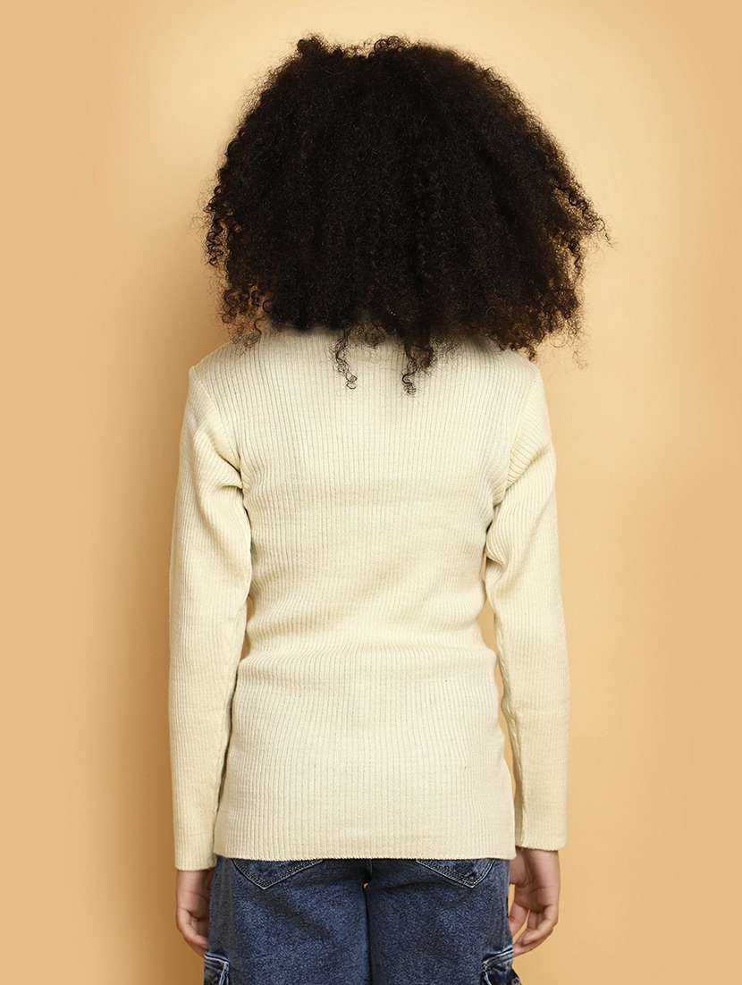 girls light yellow turtle neck sweater - 20595963 -  Standard Image - 2