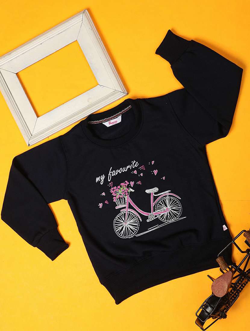 kids blue front graphic printed sweatshirt