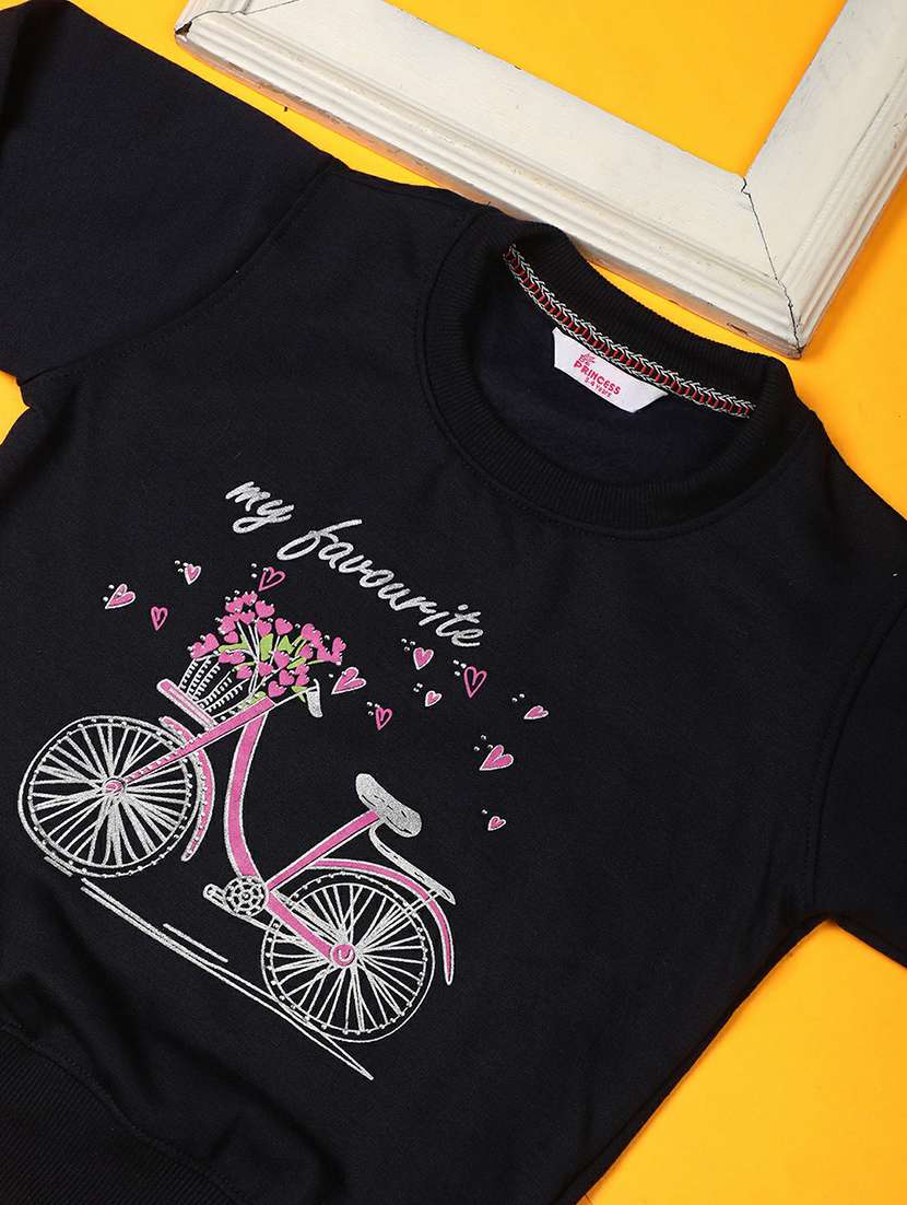 kids blue front graphic printed sweatshirt - 20596035 -  Standard Image - 2