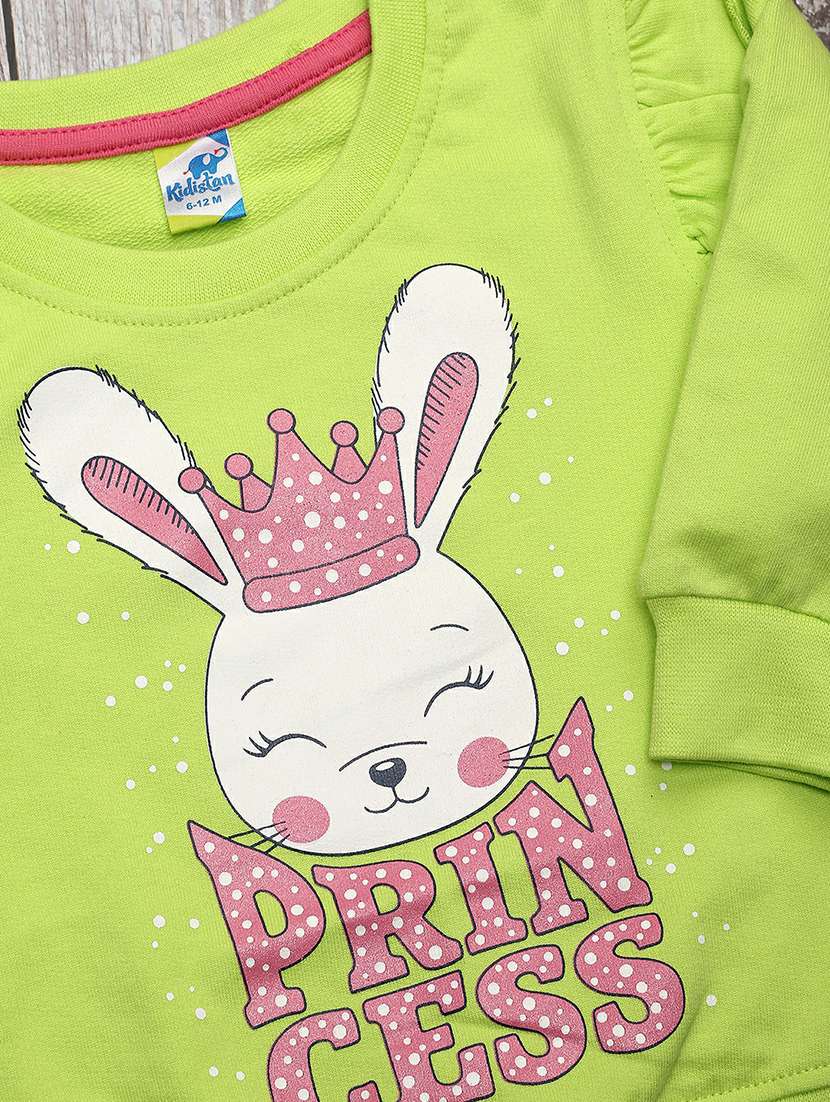 kids green front print detailed sweatshirt - 20596060 - Standard Image - 2