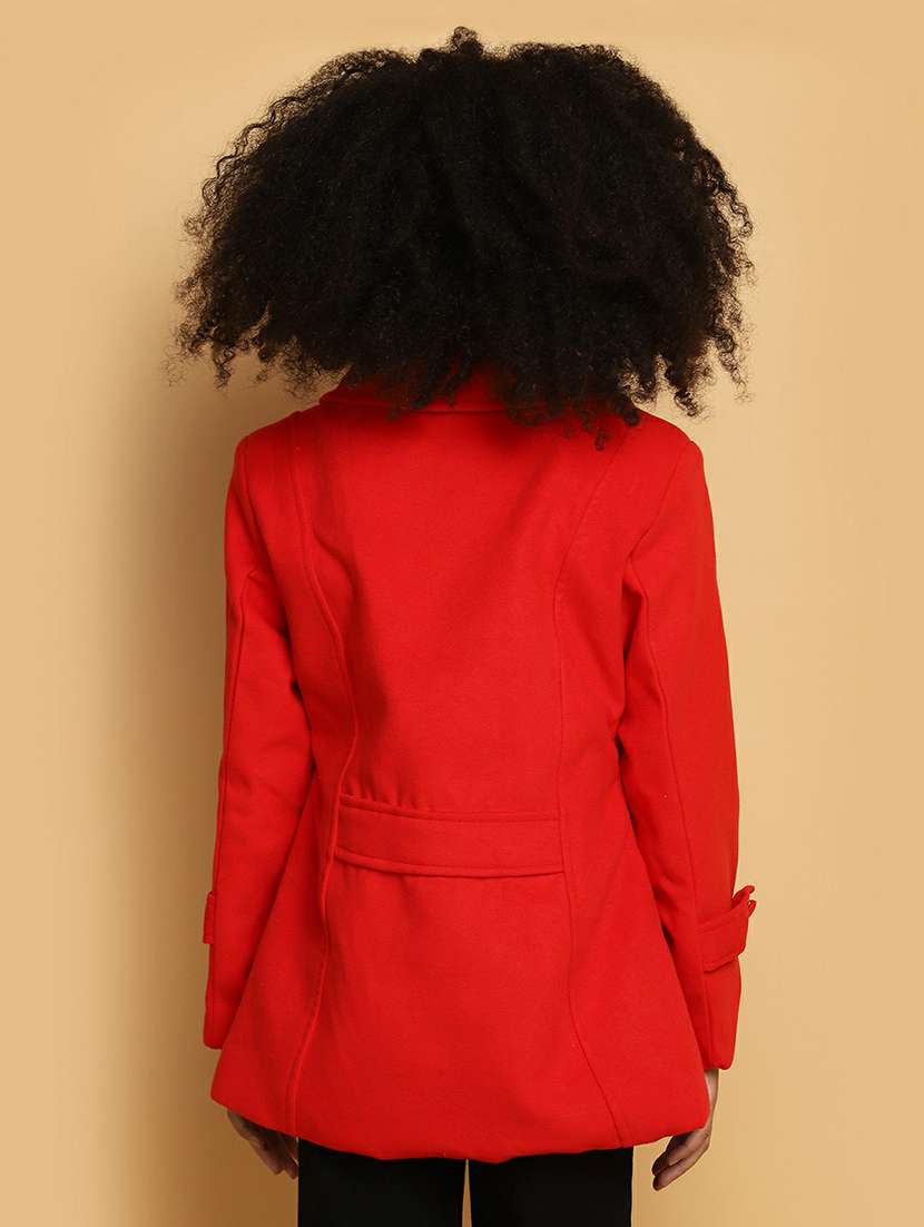 girls red solid jacket - 20596081 -  Standard Image - 2