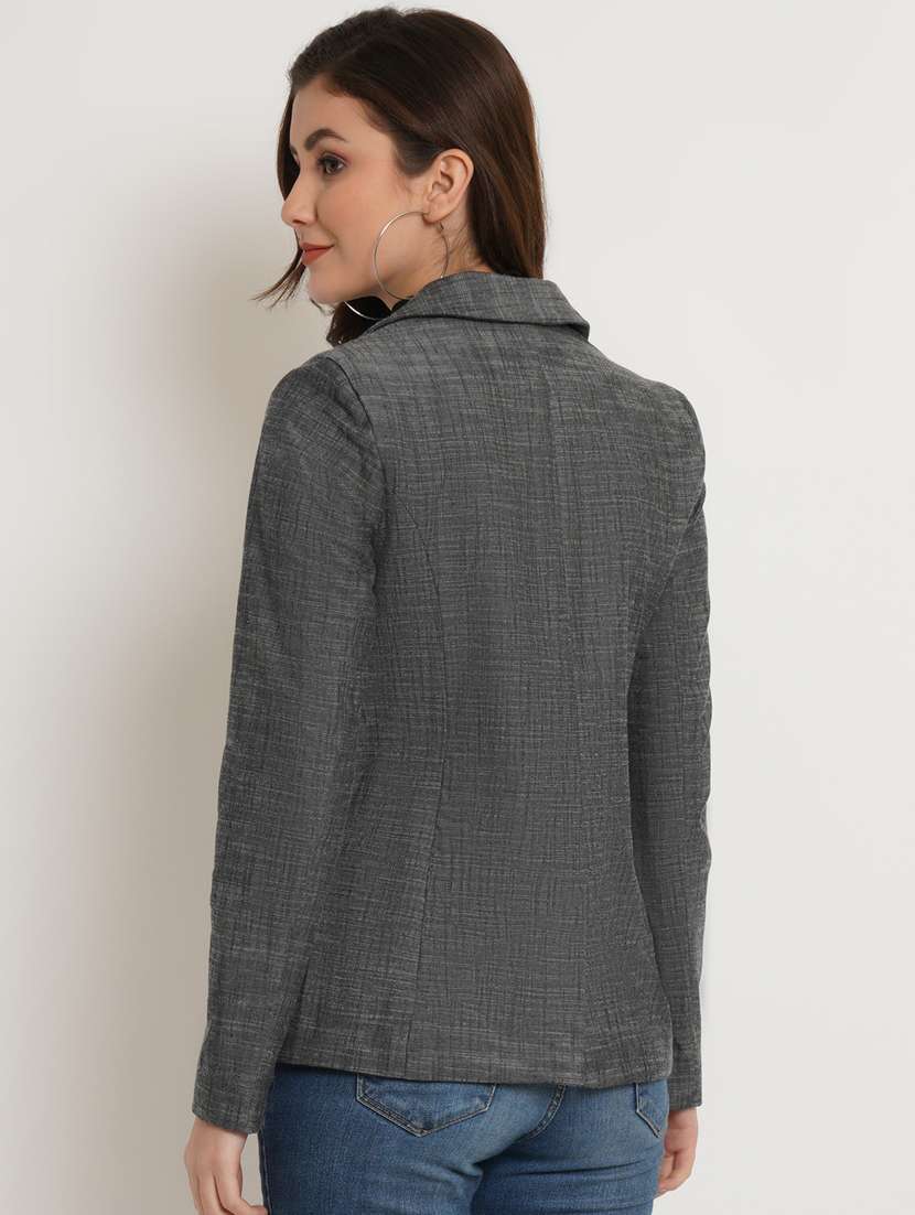 women solid formal blazer - 20596147 - Standard Image - 2