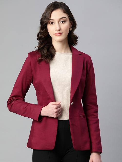 women solid formal blazer - 20596156 - Standard Image - 0