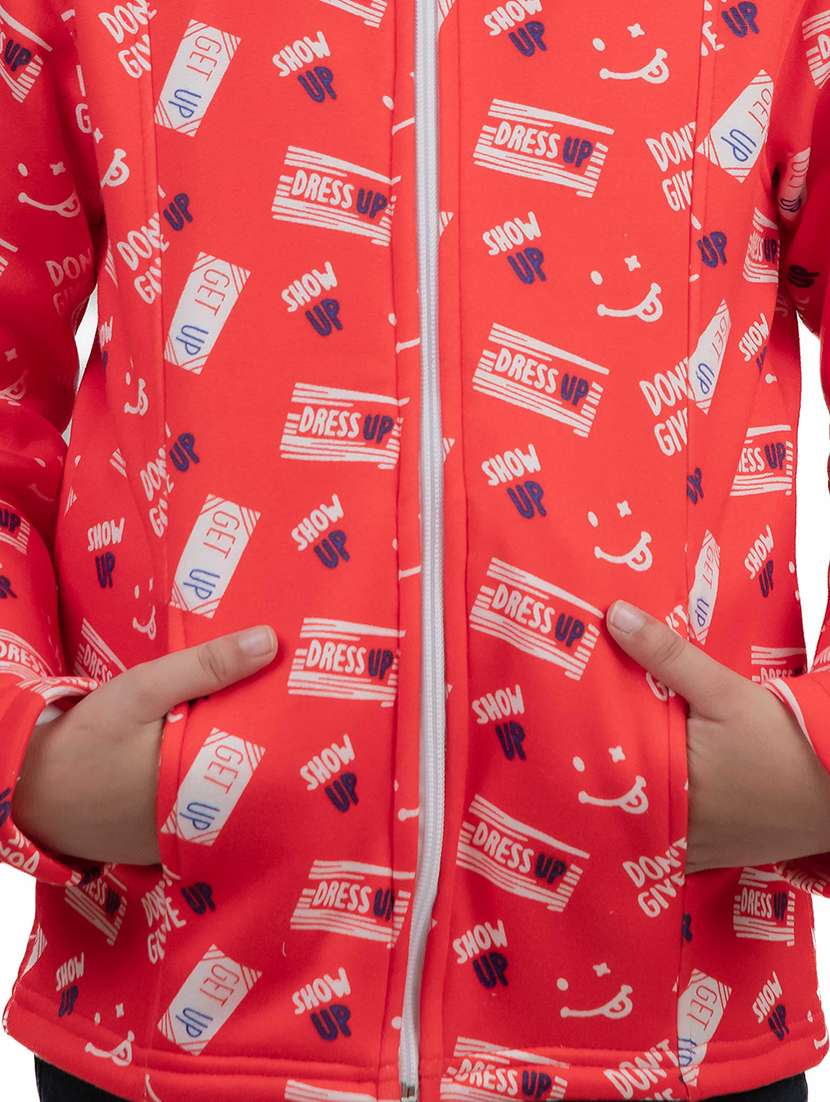 girls coral printed regular jacket - 20596742 -  Standard Image - 2