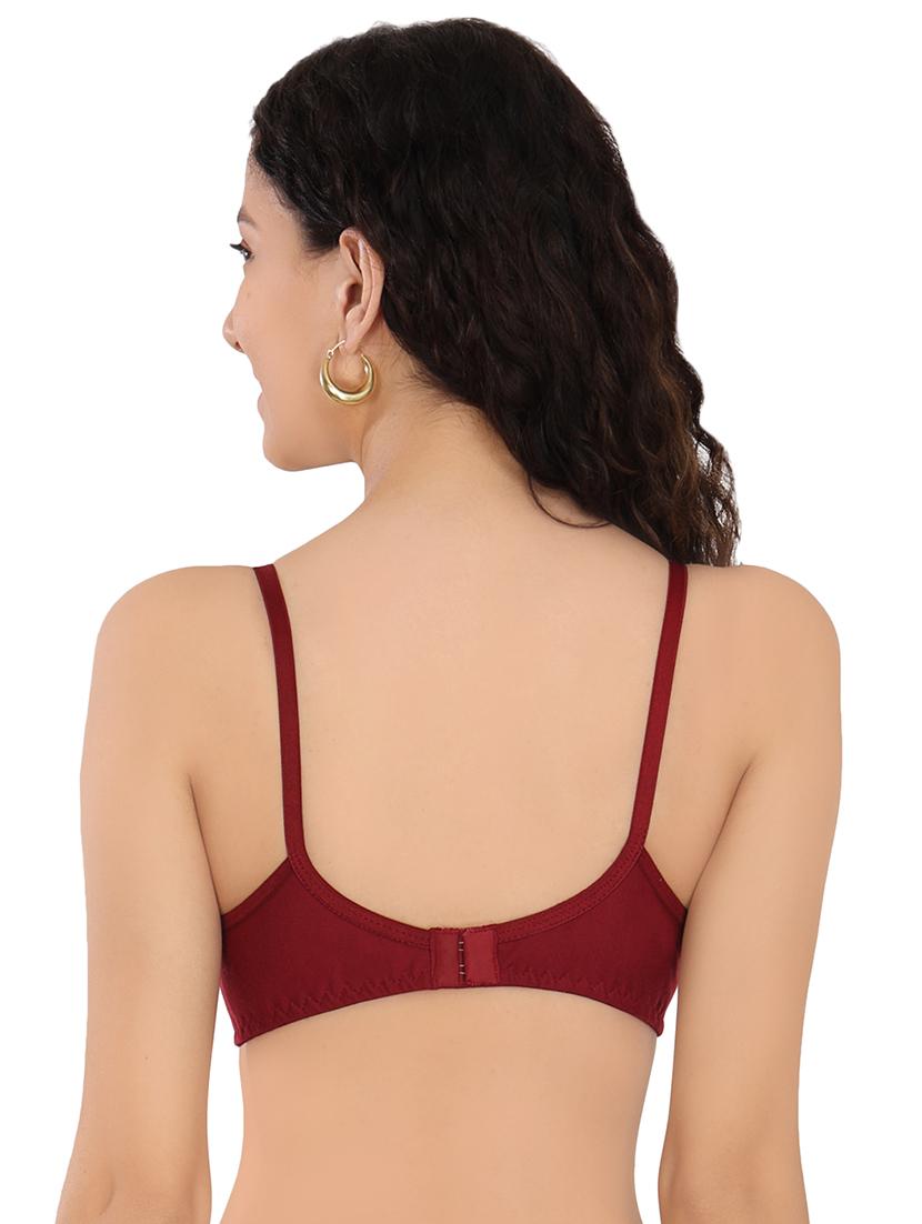women solid maroon t-shirt bra - 20596831 - Standard Image - 2