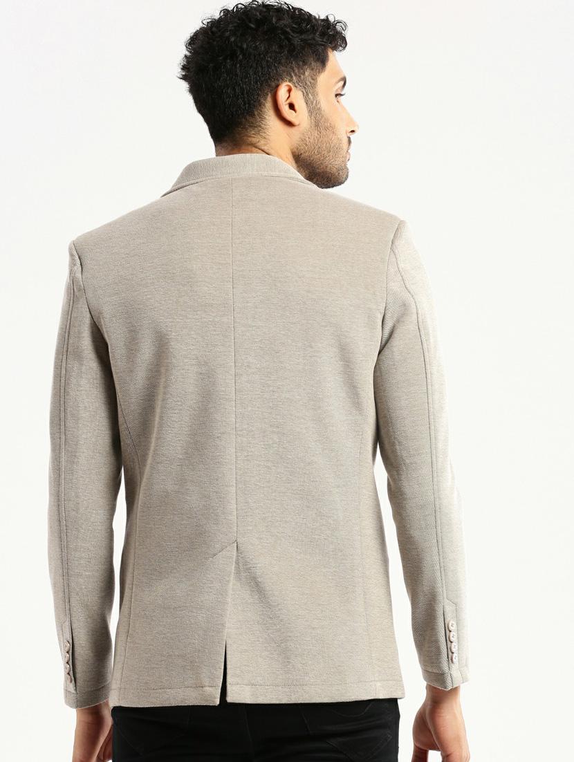 grey cotton blend single breasted casual blazer - 20597912 - Standard Image - 2