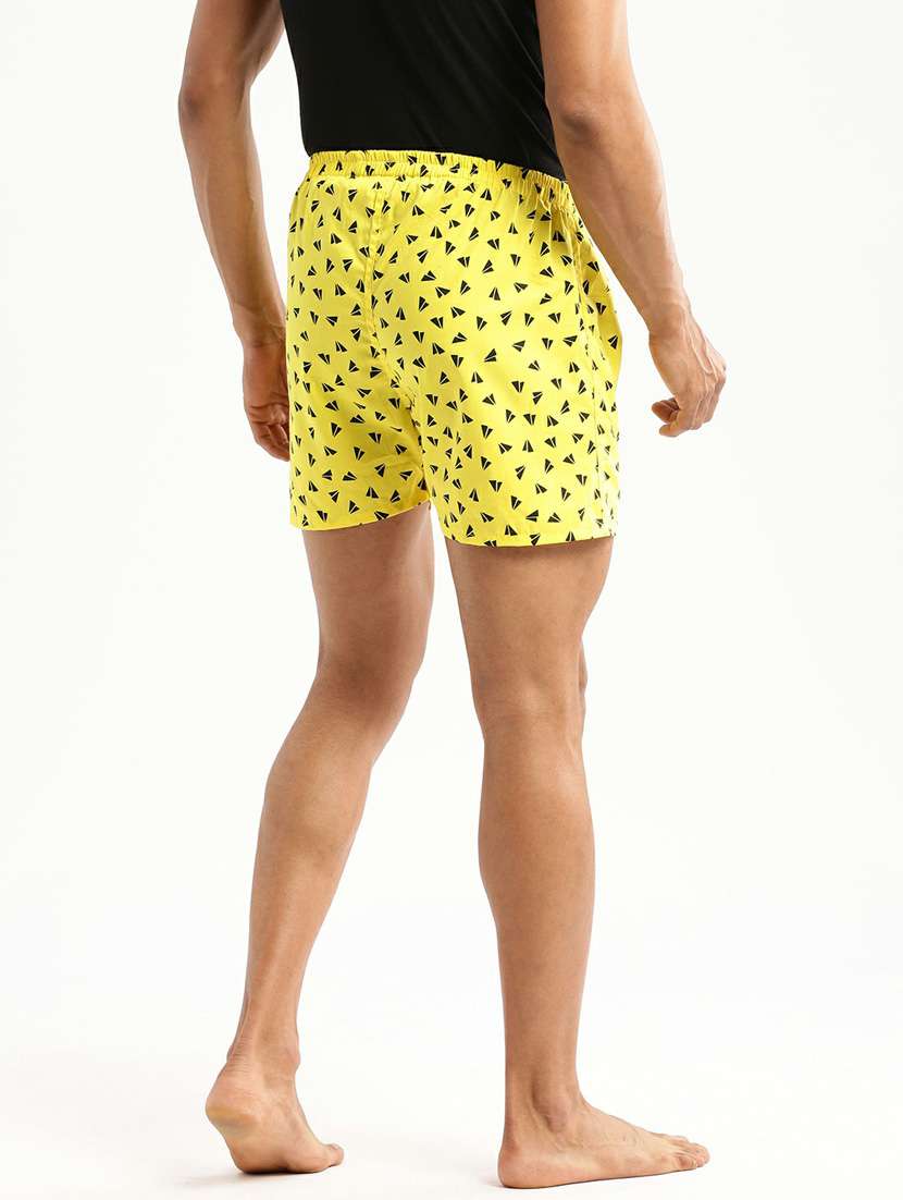 yellow all over printed cotton blend boxer - 20597922 - Standard Image - 2
