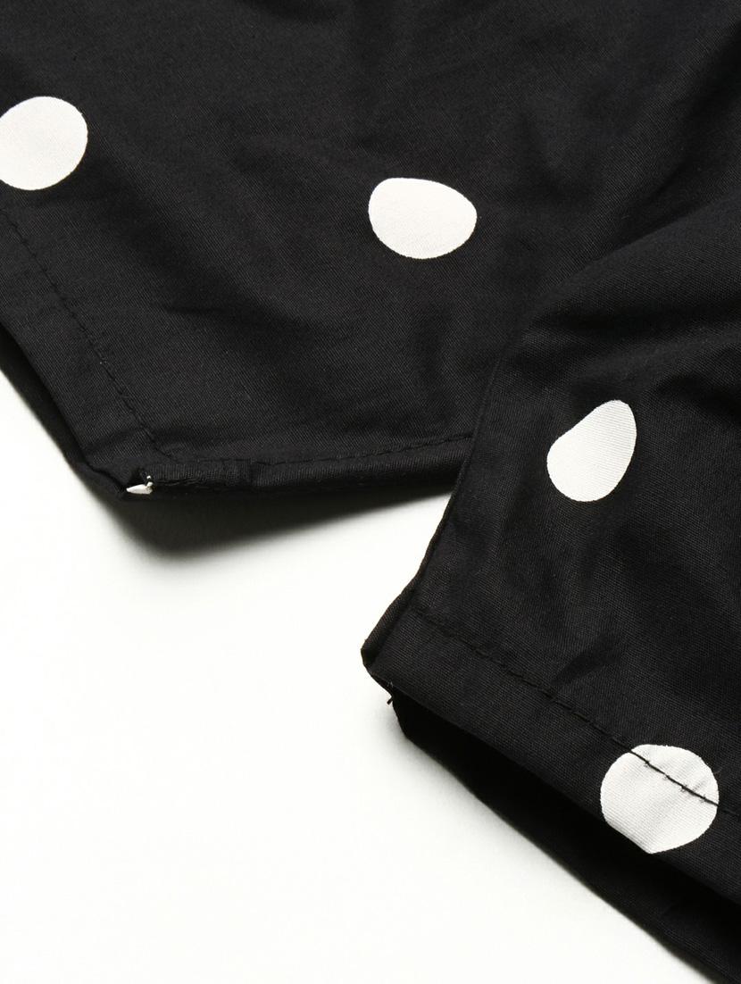 black polka dots printed cotton blend boxer - 20597923 - Standard Image - 7