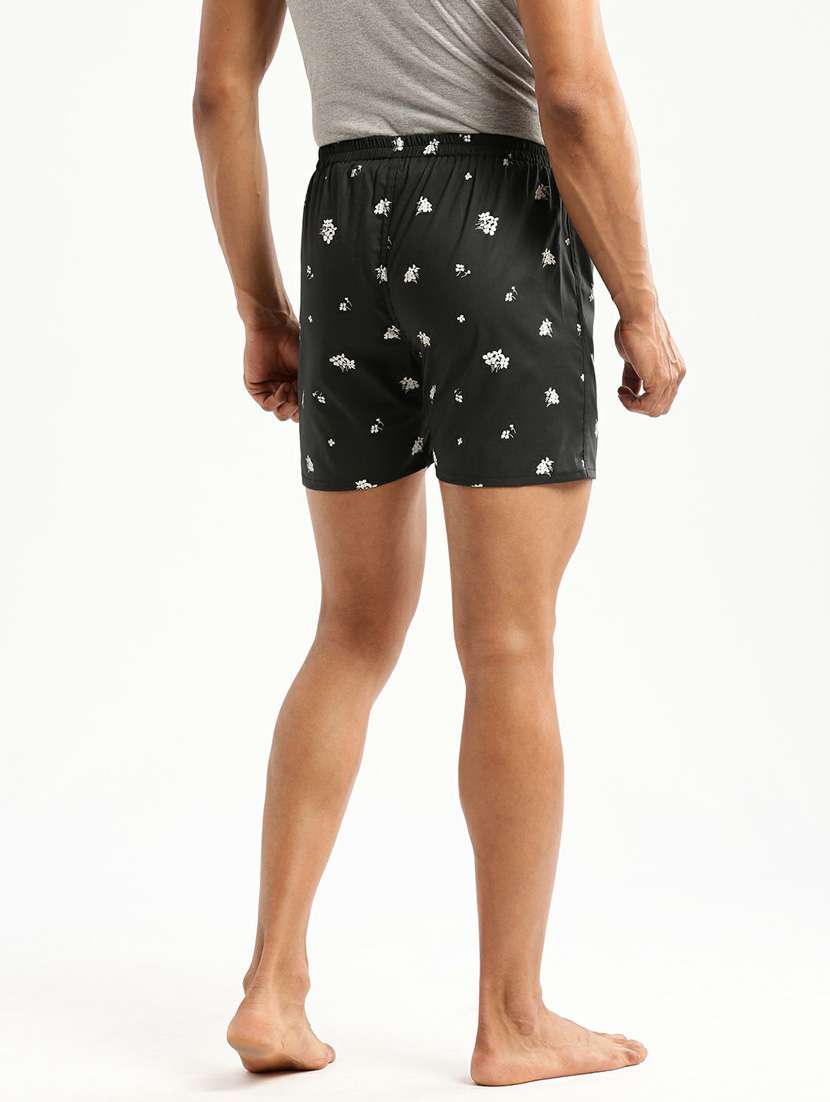 black floral printed cotton blend boxer - 20597924 -  Standard Image - 2