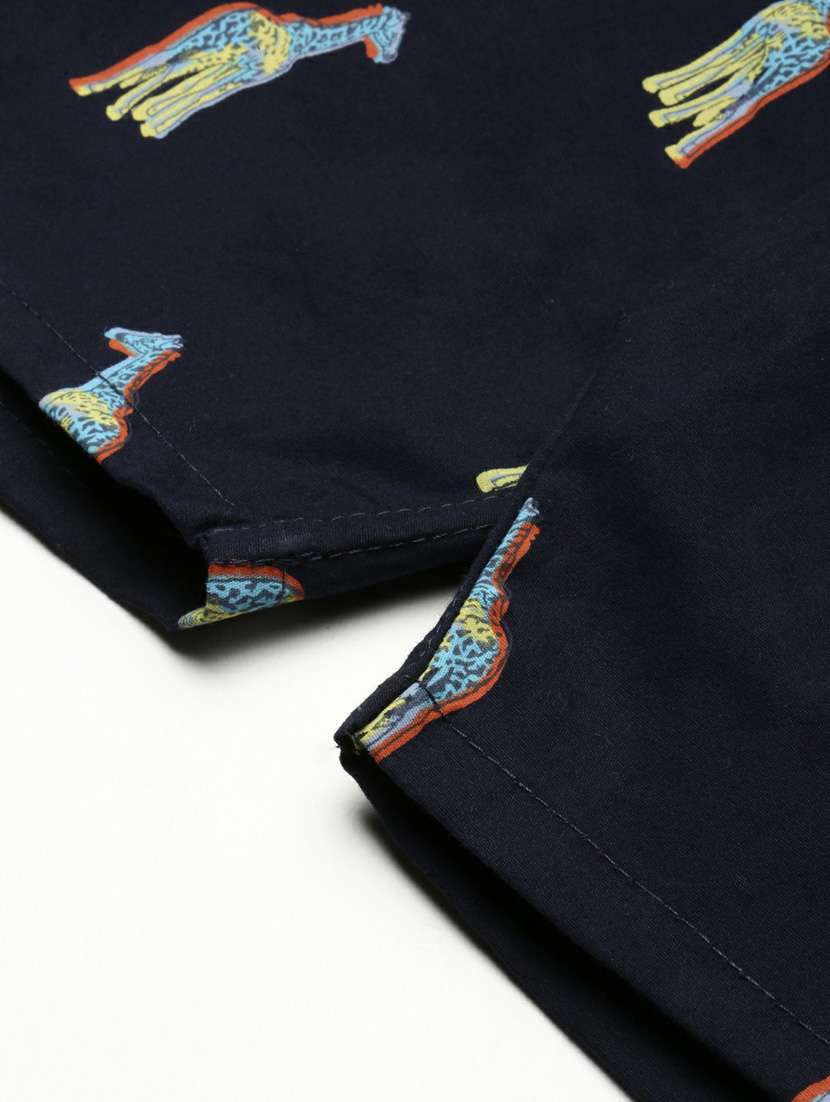 navy blue printed cotton blend boxer - 20597927 -  Standard Image - 7