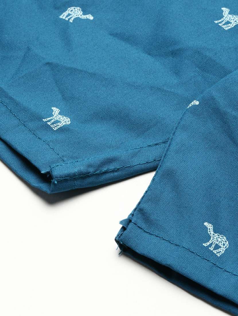 dark blue micro printed cotton blend boxer - 20597929 -  Standard Image - 7