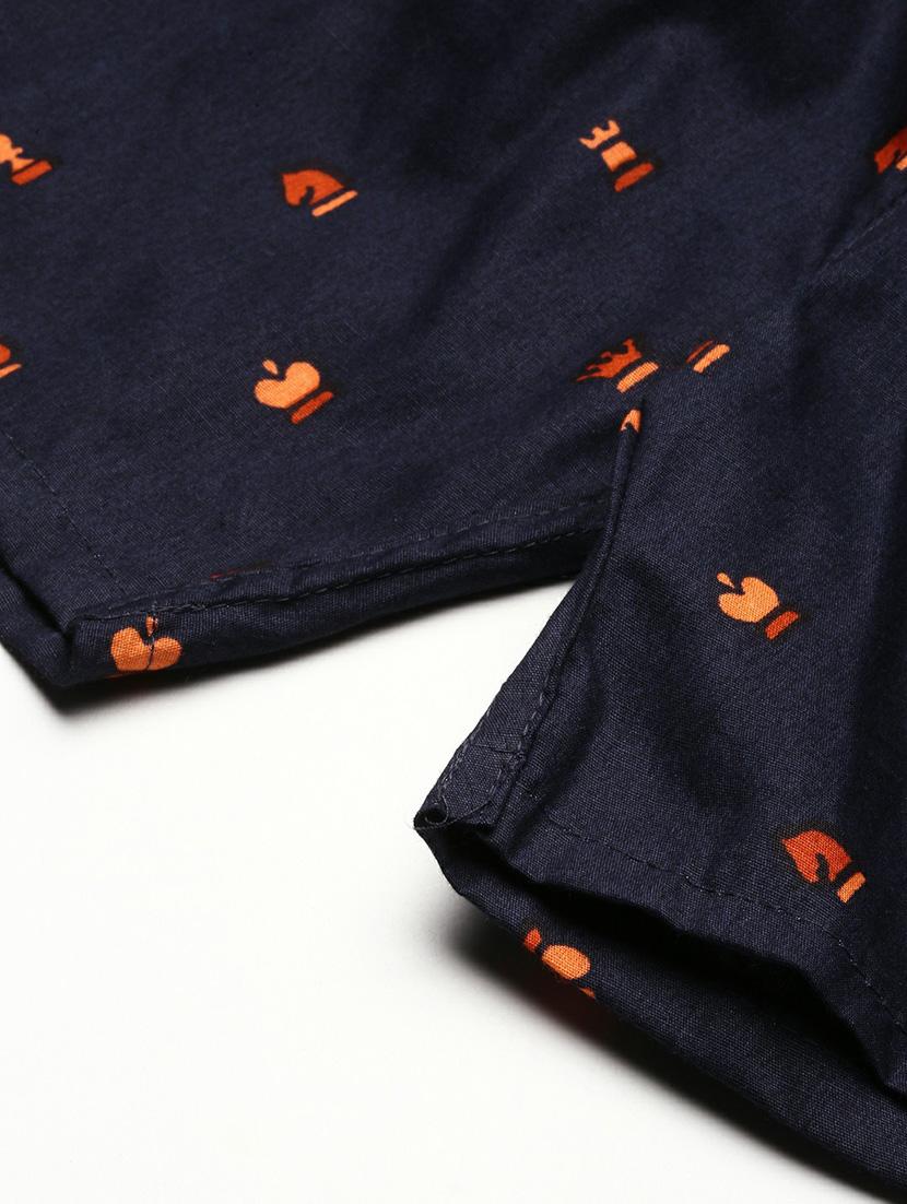 navy blue micro prints cotton blend boxer - 20597934 - Standard Image - 7