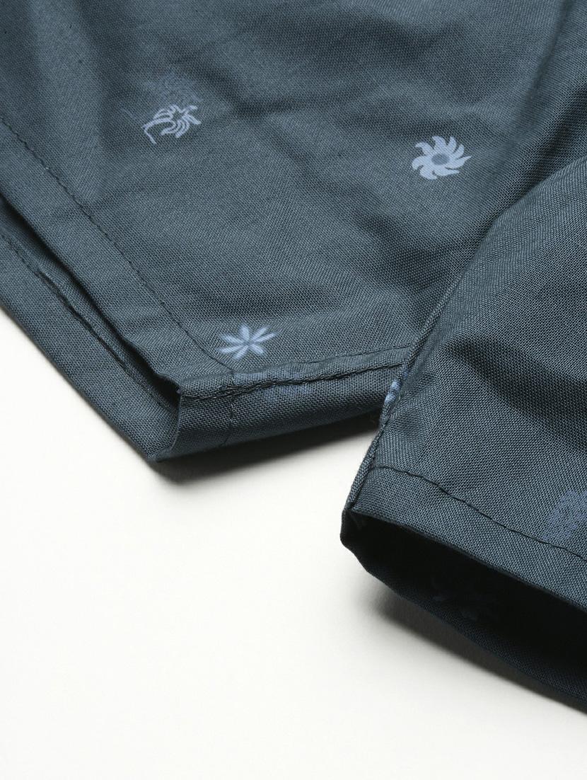 dark blue micro printed cotton blend boxer - 20597936 - Standard Image - 7