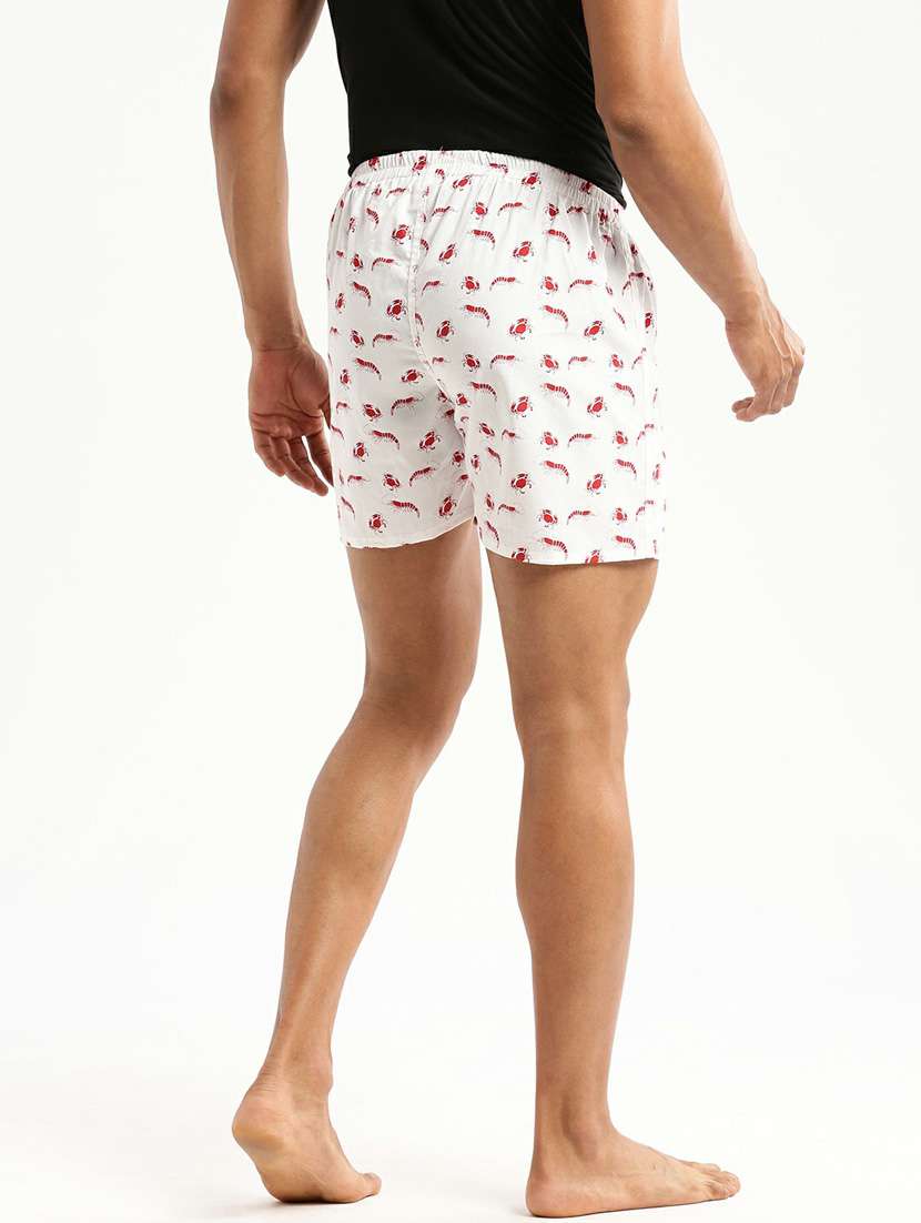 white all over printed cotton blend boxer - 20597937 -  Standard Image - 2