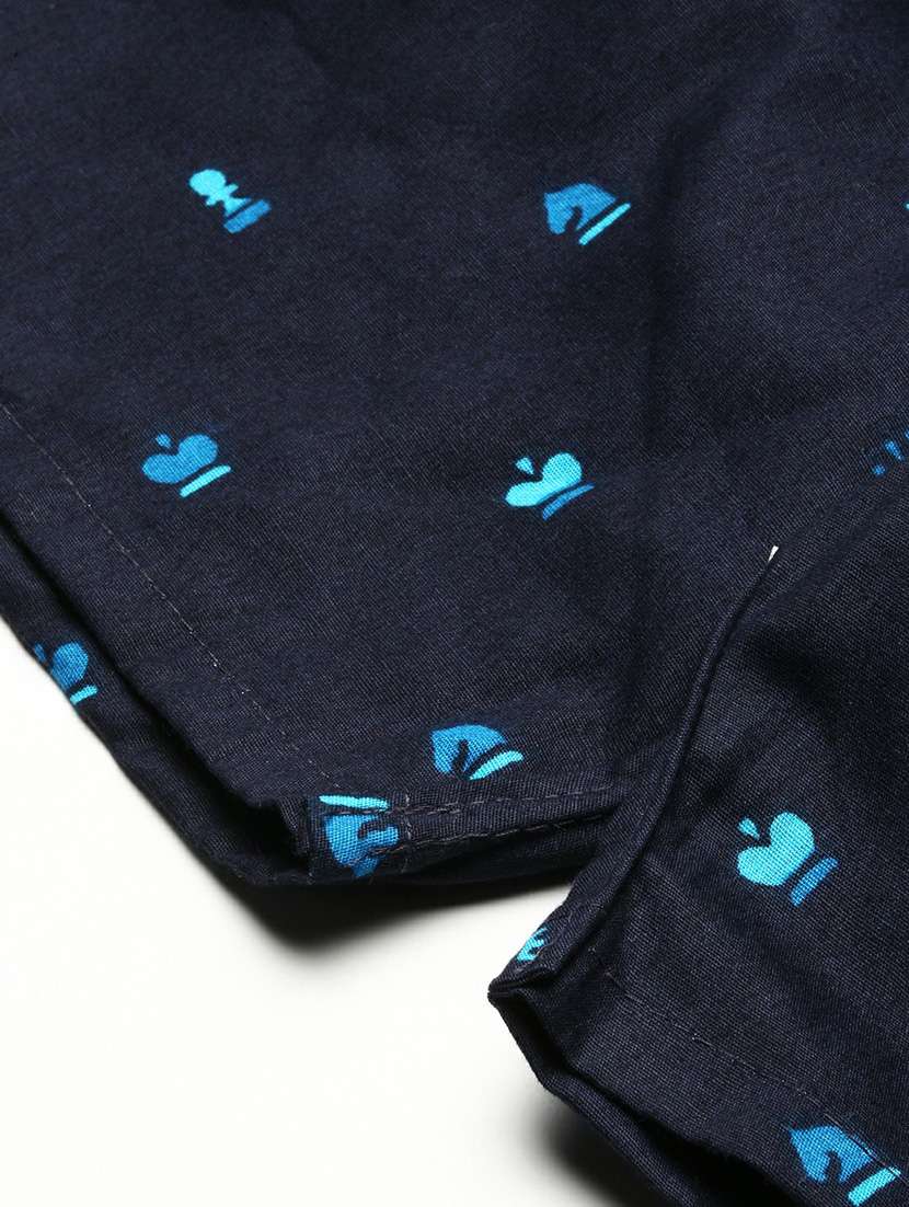 navy blue micro prints cotton blend boxer - 20597940 -  Standard Image - 7