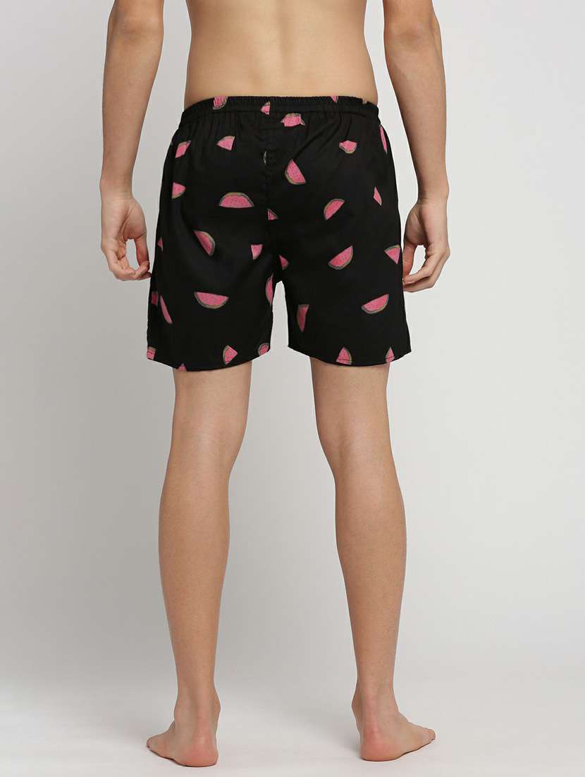 black quirky printed cotton blend boxer - 20597944 -  Standard Image - 2