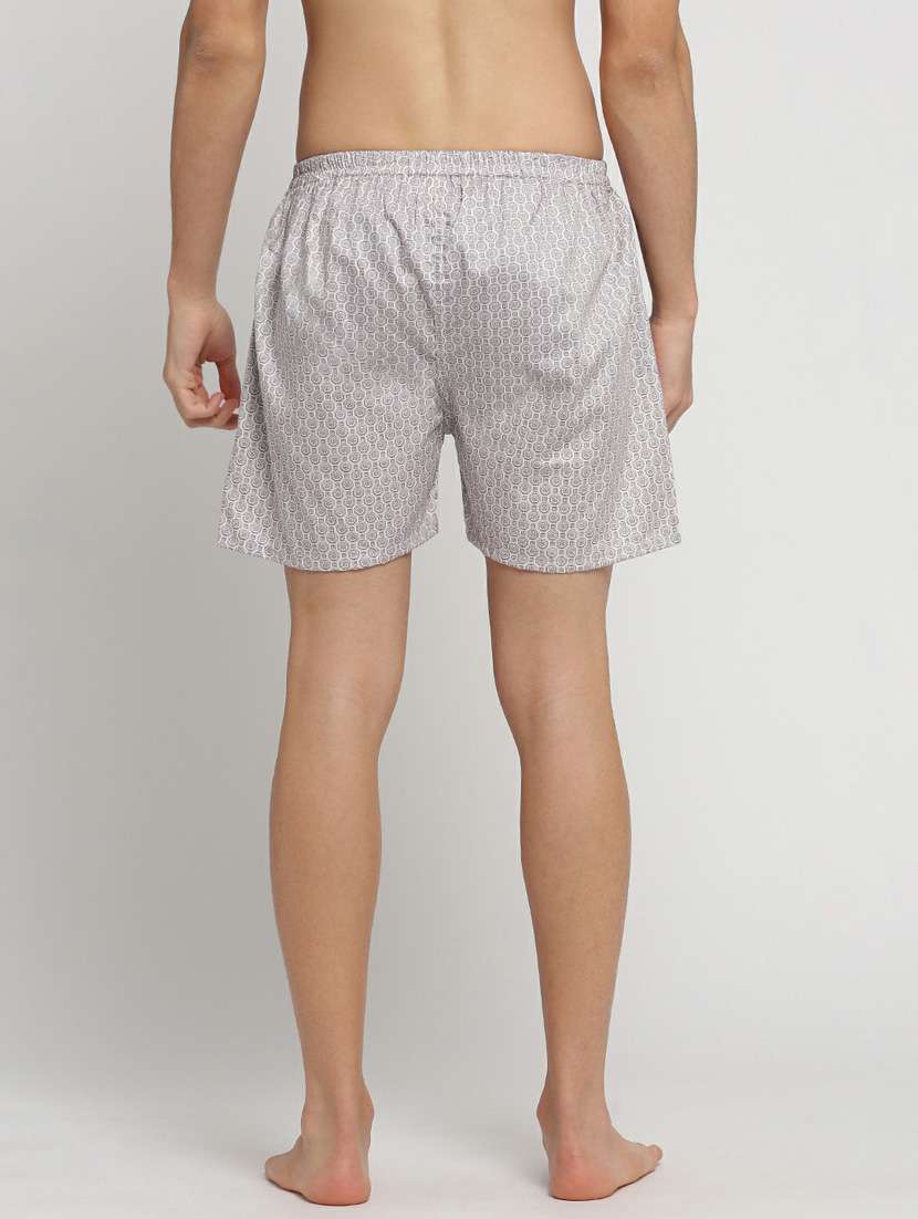 white all over printed cotton blend boxer - 20597945 -  Standard Image - 2