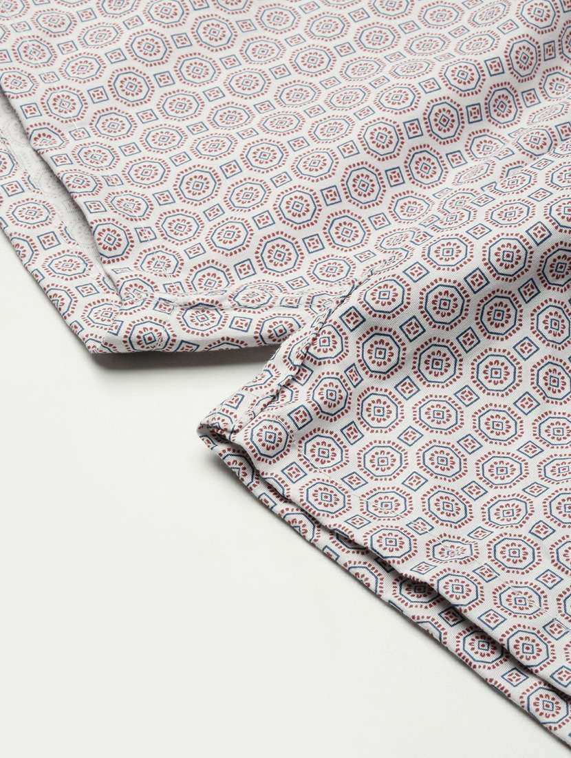 white all over printed cotton blend boxer - 20597945 -  Standard Image - 7