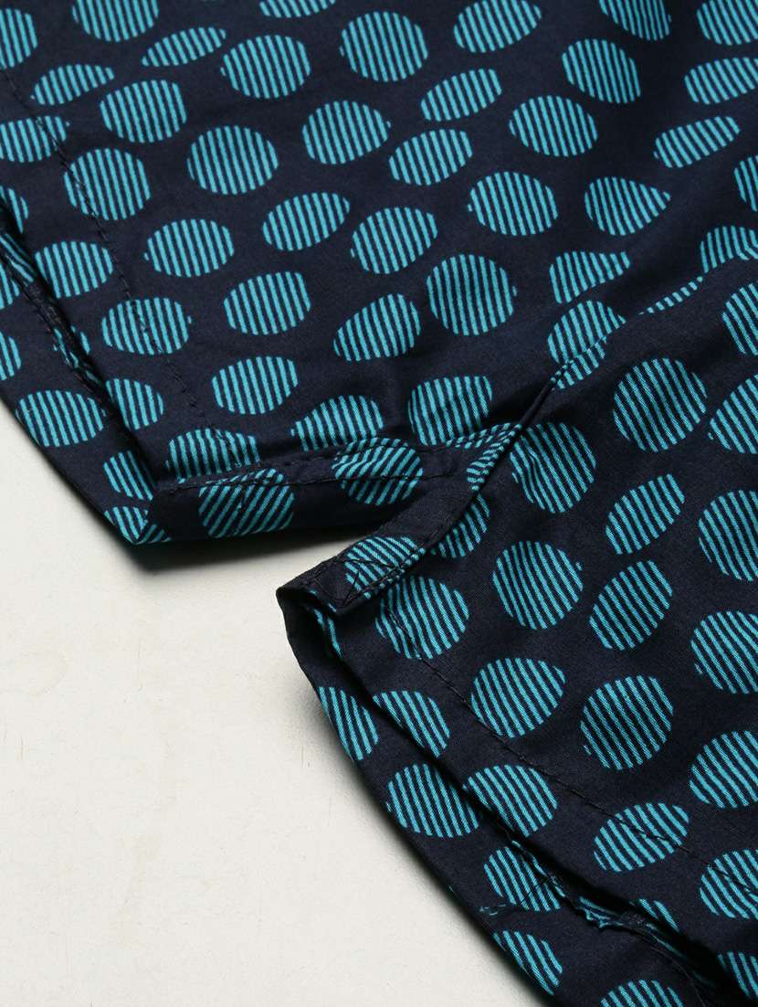 navy blue all over printed cotton blend boxer - 20597946 -  Standard Image - 7