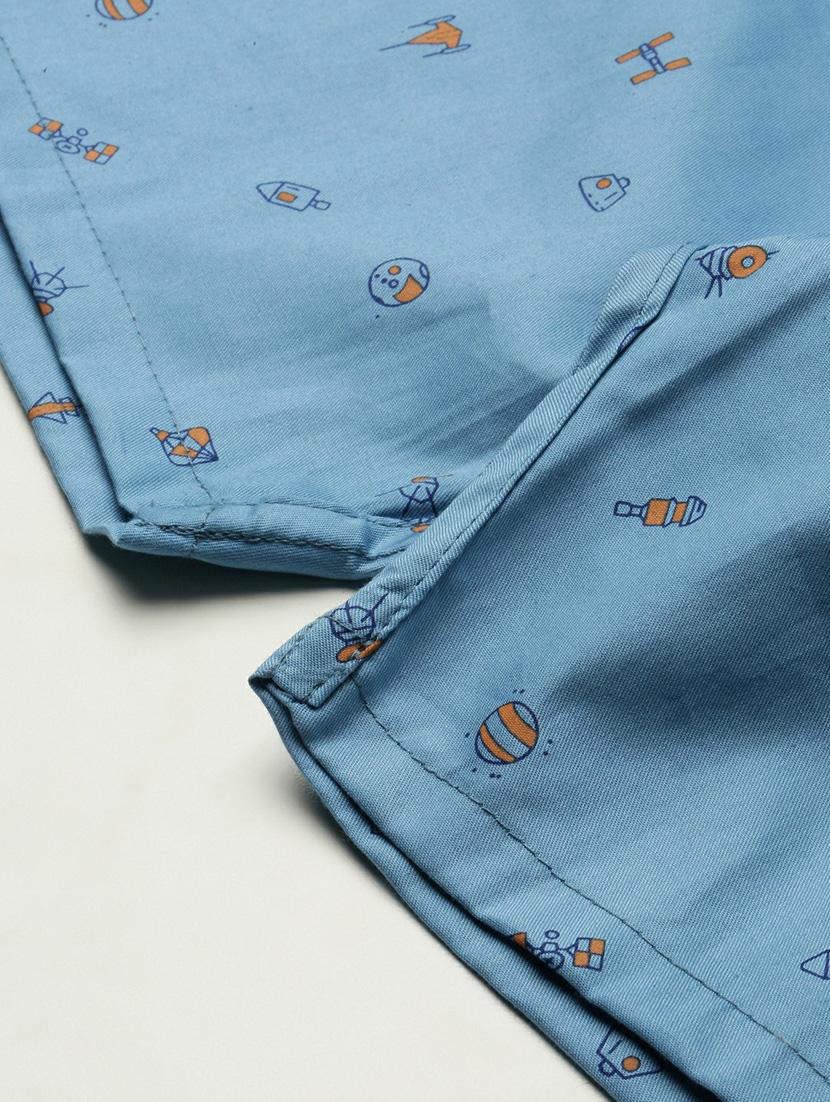 light blue micro prints cotton blend boxer - 20597948 - Standard Image - 7
