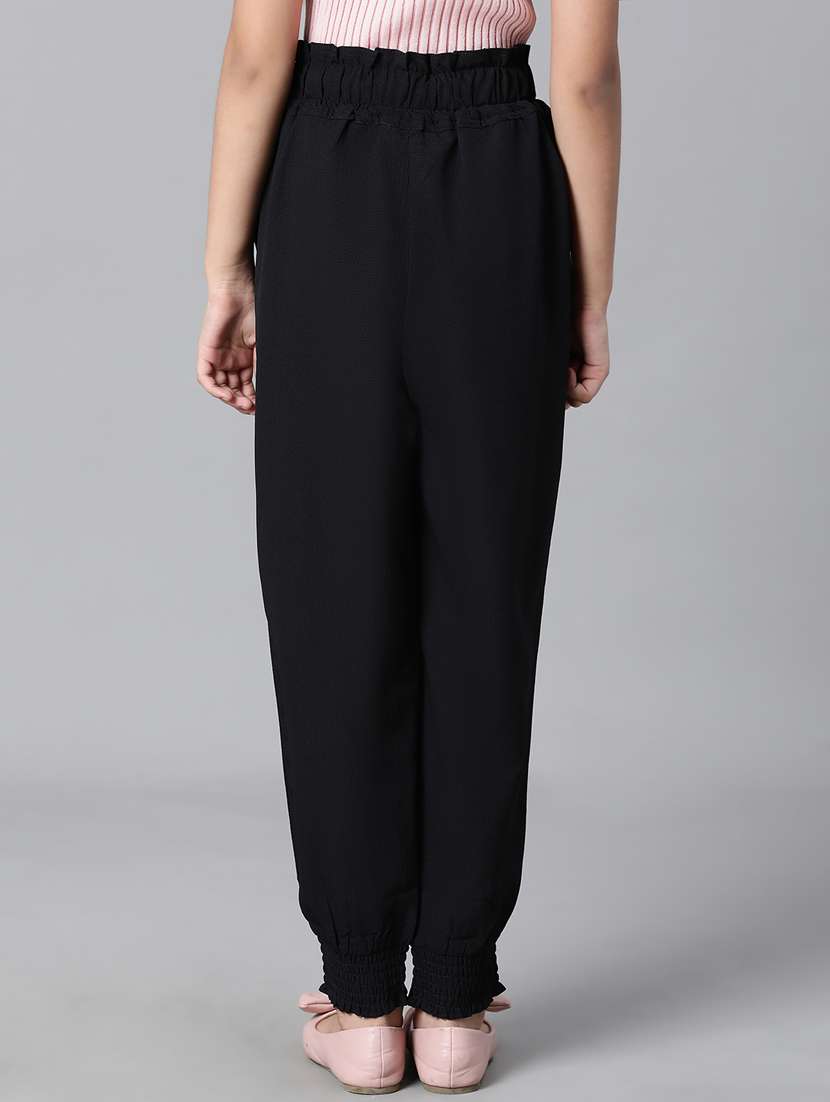girls solid jogger trouser - 20598262 -  Standard Image - 2