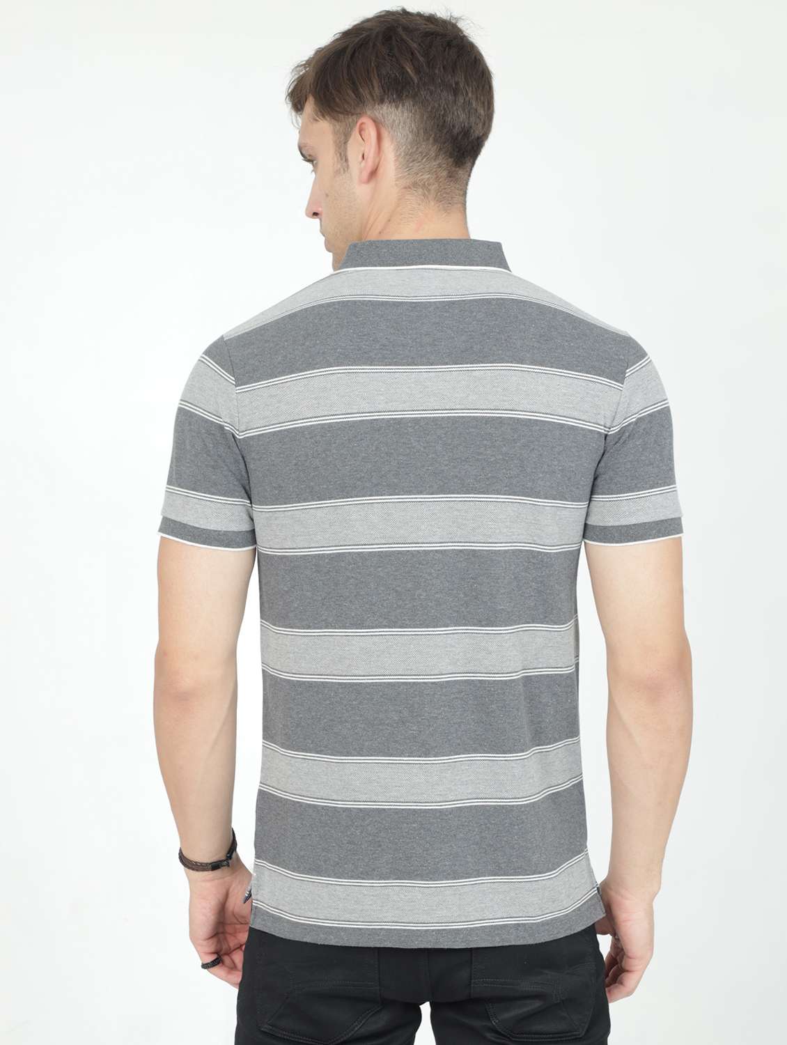 men polo neck striped t-shirt - 20598388 - Standard Image - 2