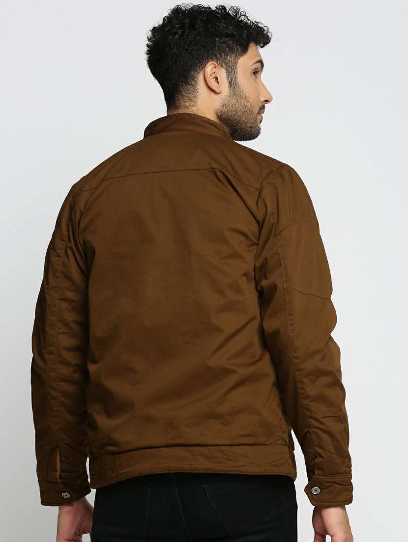 brown cotton bomber jacket - 20598506 - Standard Image - 2
