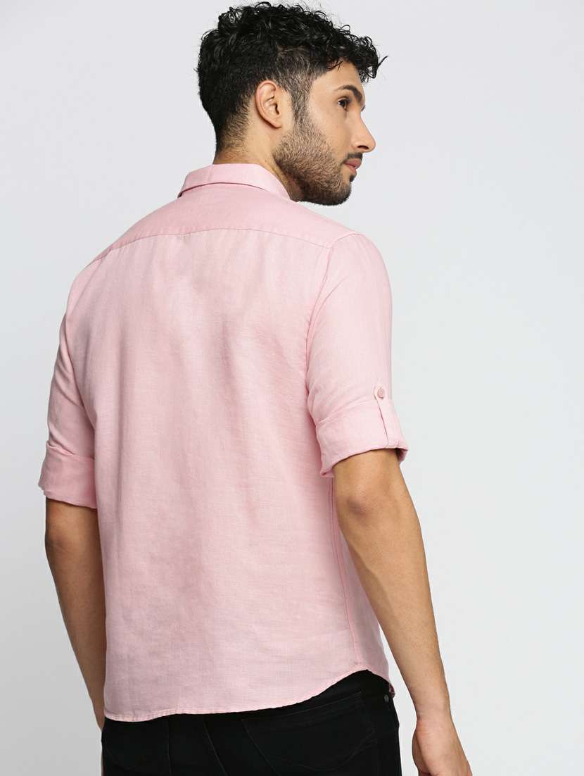 men solid linen short kurta - 20598548 -  Standard Image - 2