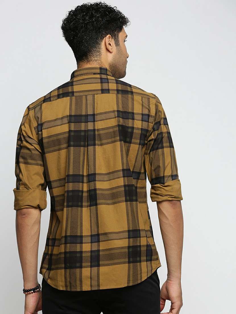 mustard cotton blend casual shirt - 20598605 -  Standard Image - 2