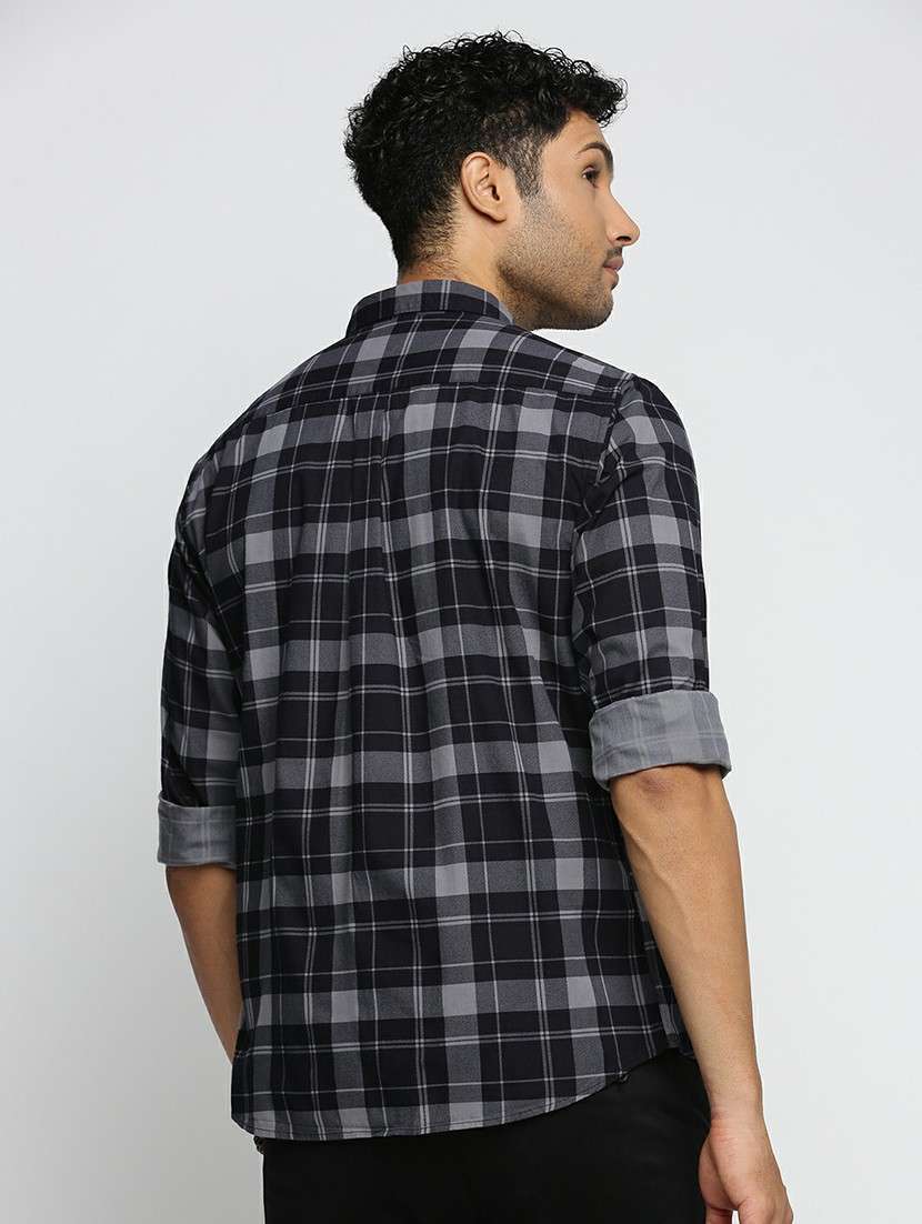 navy blue cotton blend casual shirt - 20598613 -  Standard Image - 2