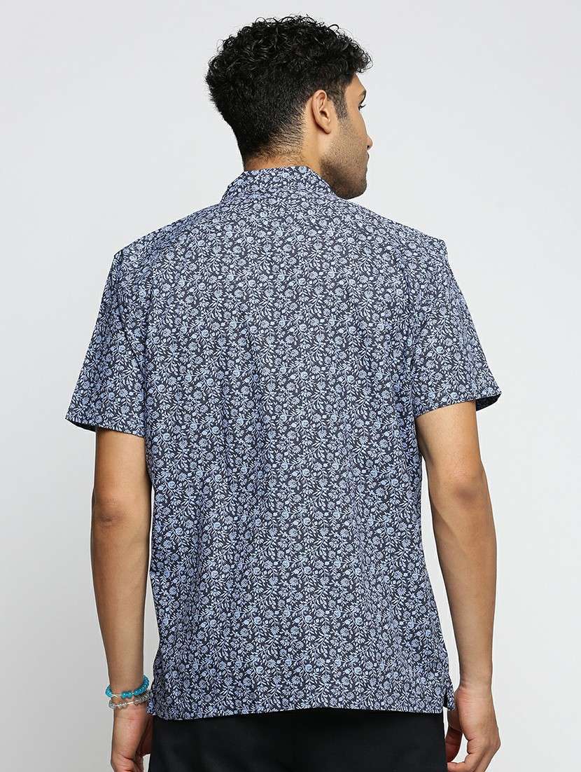 blue cotton blend casual shirt - 20598618 -  Standard Image - 2