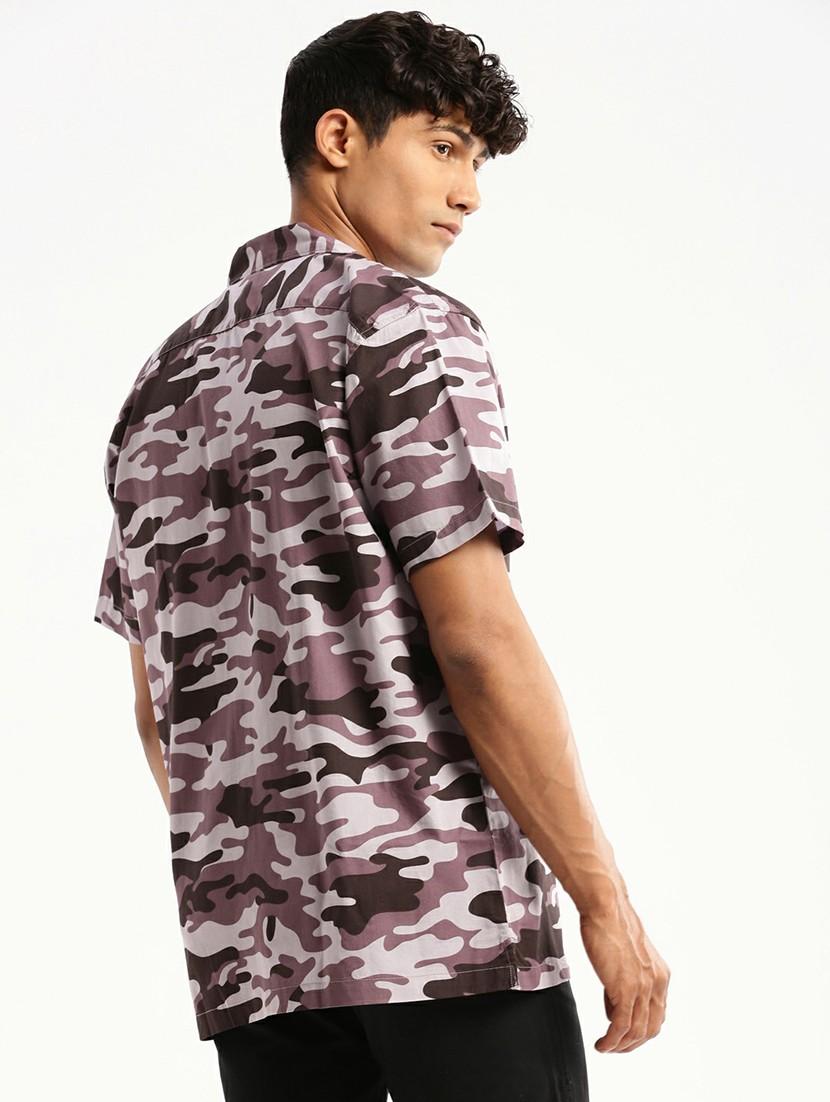 lavender cotton blend casual shirt - 20598621 - Standard Image - 2