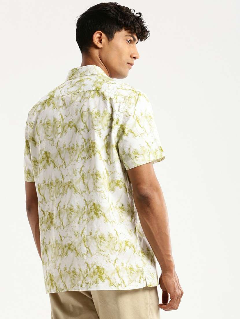 white cotton blend casual shirt - 20598633 -  Standard Image - 2