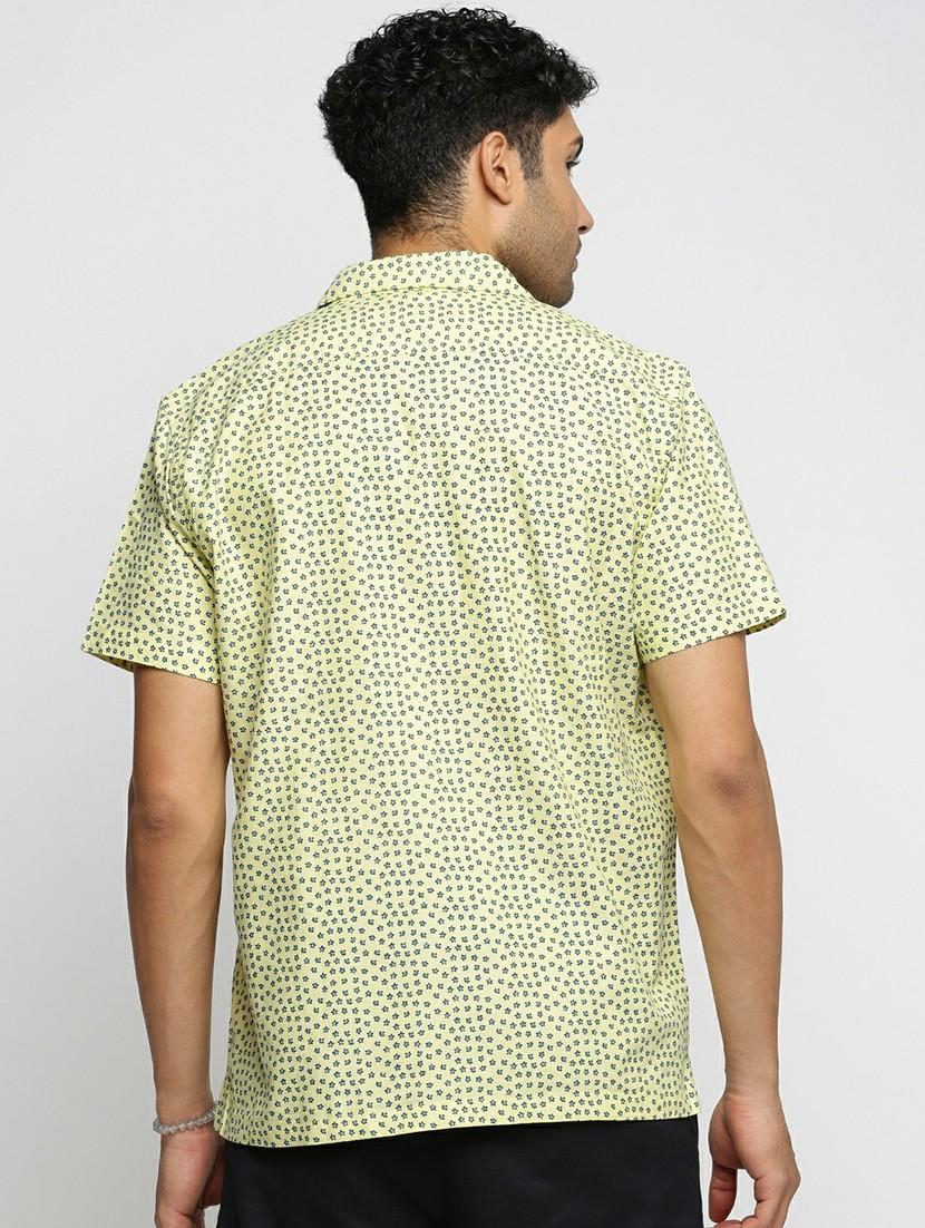 yellow cotton blend casual shirt - 20598639 - Standard Image - 2