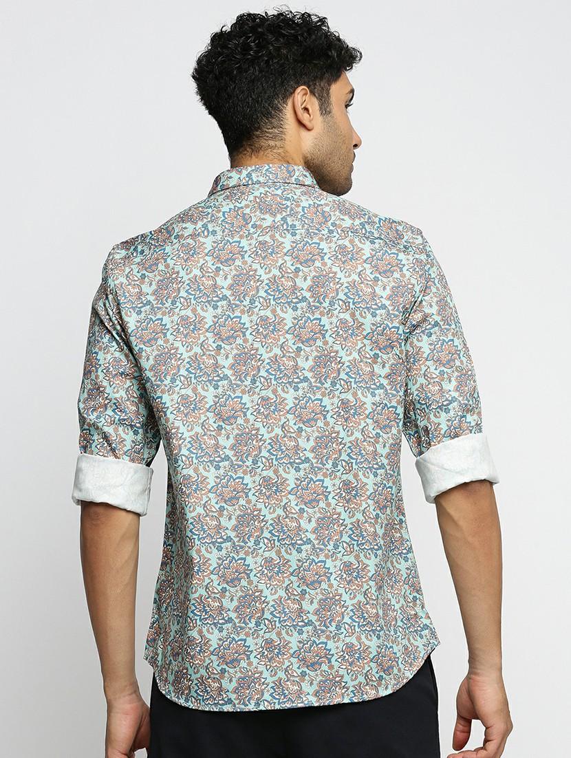 green cotton blend casual shirt - 20598645 - Standard Image - 2