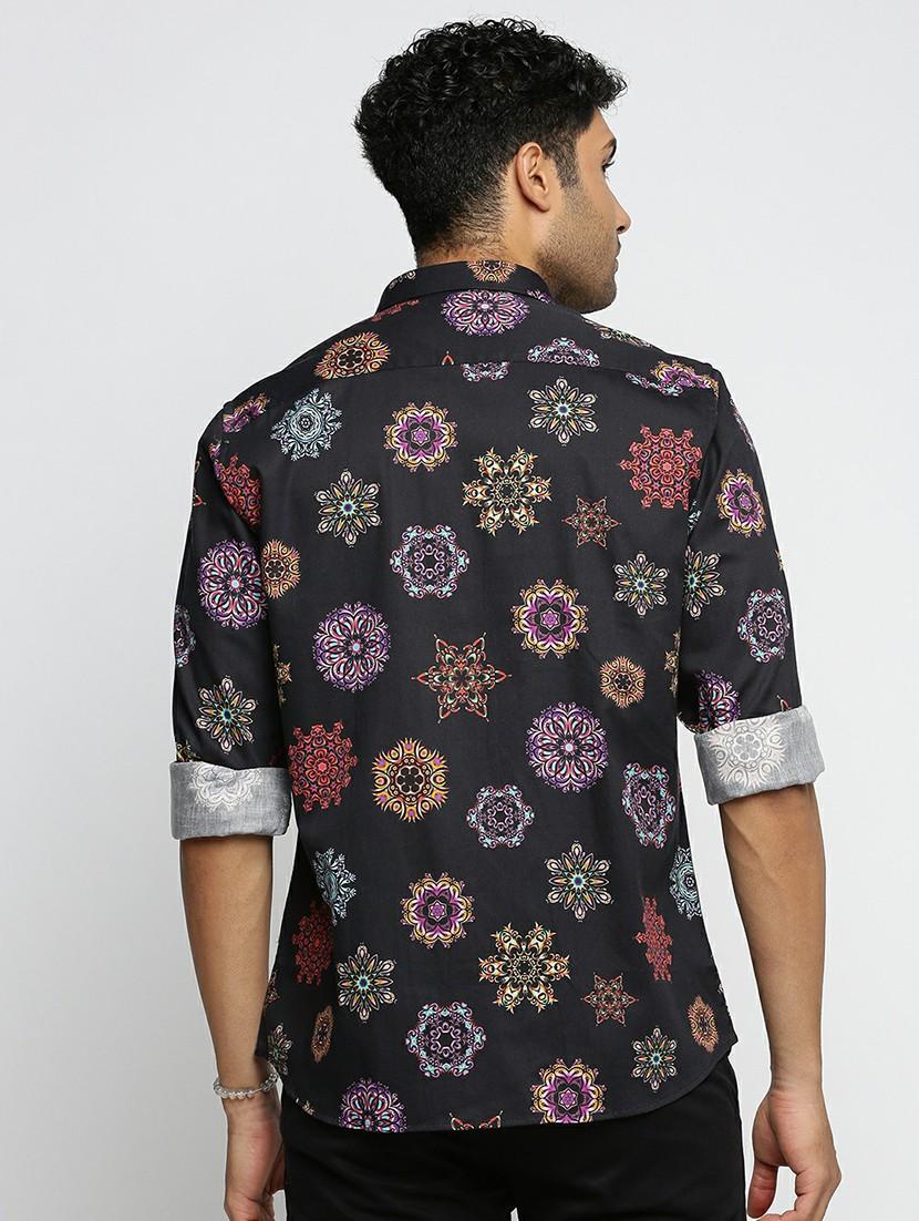 black cotton blend casual shirt - 20598659 - Standard Image - 2