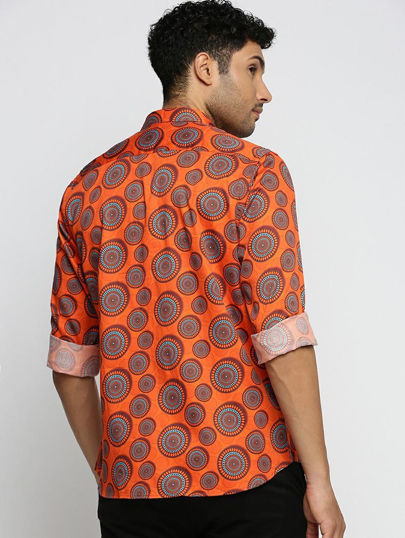 orange cotton blend casual shirt - 20598668 - Standard Image - 2