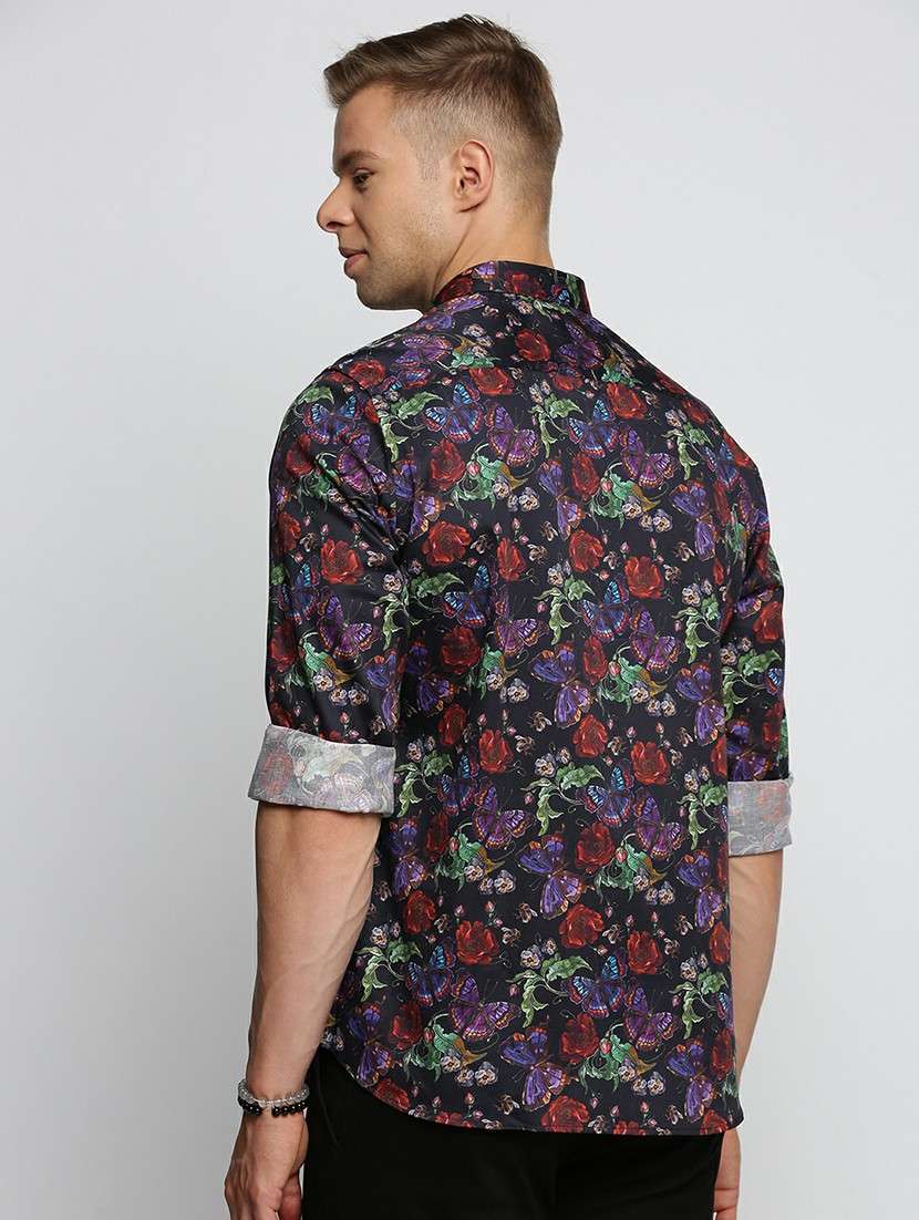 black cotton blend casual shirt - 20598673 -  Standard Image - 2
