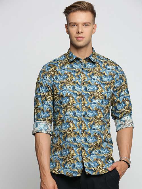 multi colored cotton blend casual shirt - 20598678 - Standard Image - 0