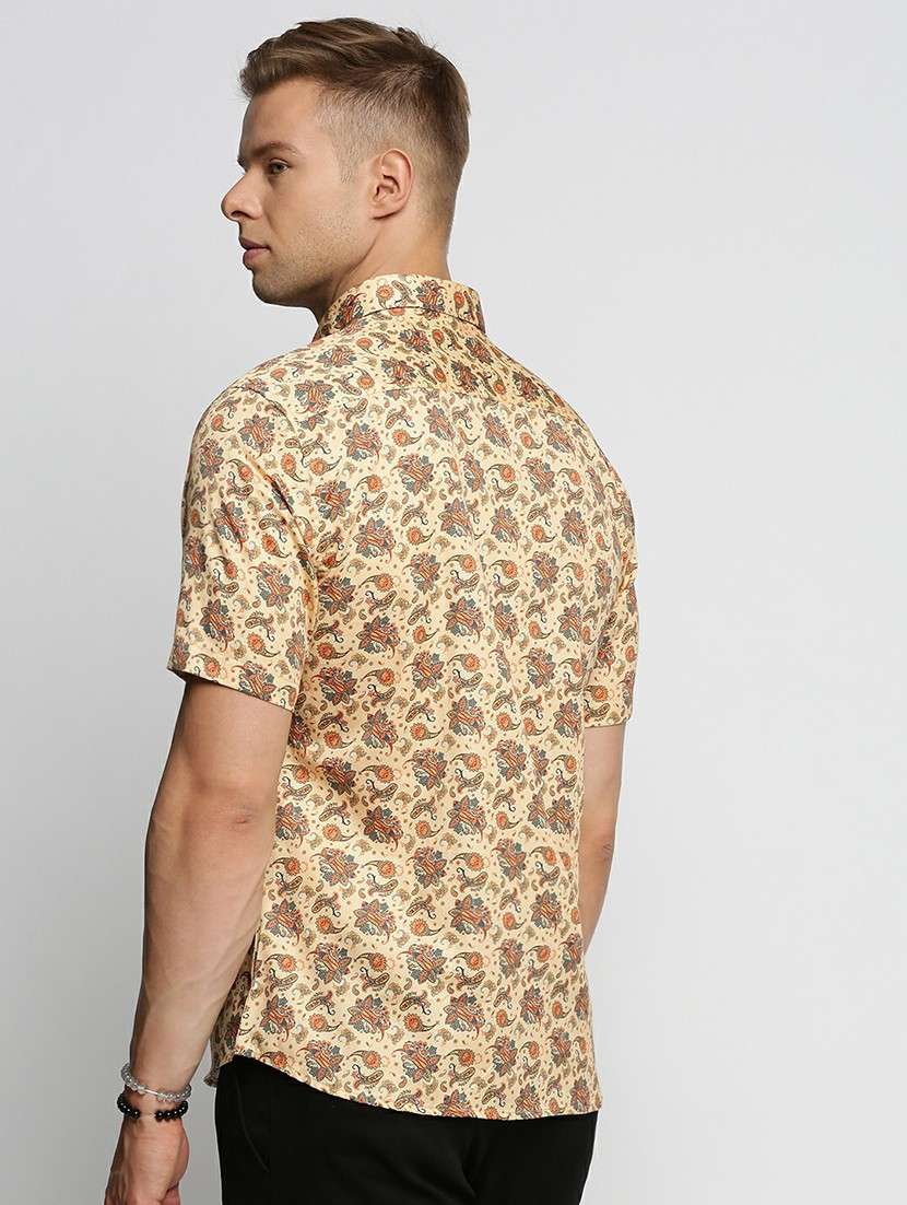 cream cotton blend casual shirt - 20598683 -  Standard Image - 2