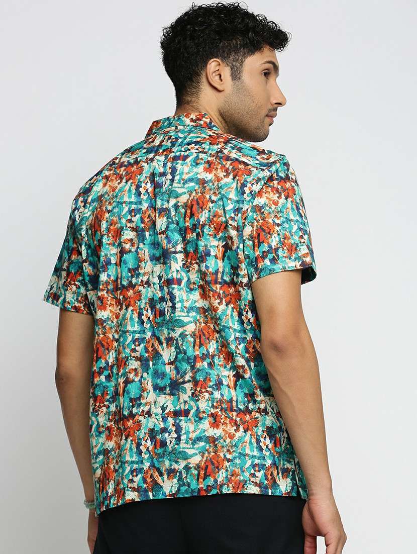 blue cotton blend casual shirt - 20598702 -  Standard Image - 2