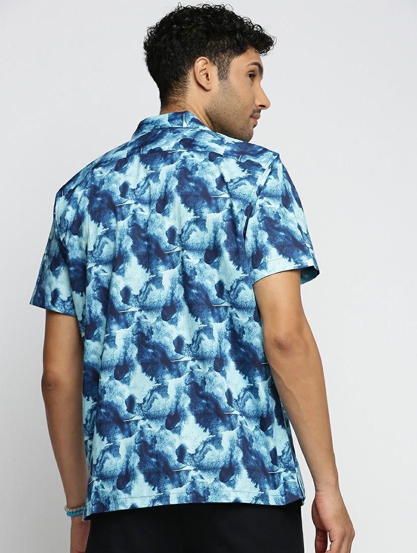 teal cotton blend casual shirt - 20598705 - Standard Image - 2