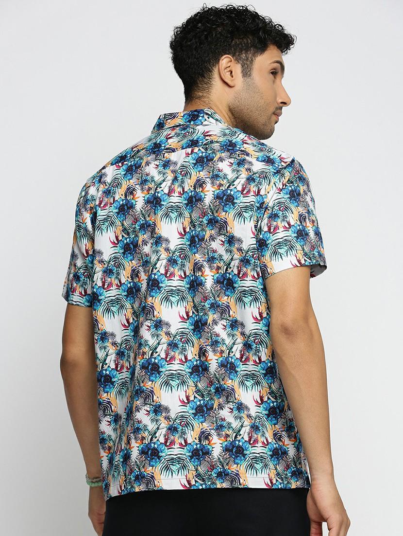 blue cotton blend casual shirt - 20598707 - Standard Image - 2